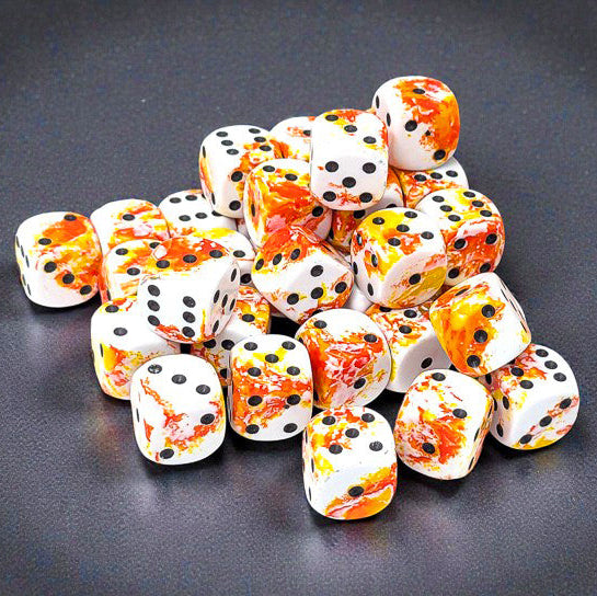 Brush Sunrise Black 12mm d6 Dice