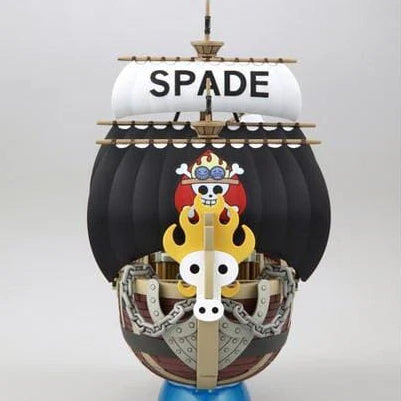 Model ship with 'Spade' branding on a gray background