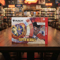 Box for 'Magic: The Gathering Marvel Super Heroes' bundle with superhero design.