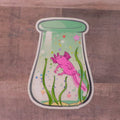 Axolotl Bottle Clear Vinyl Sticker
