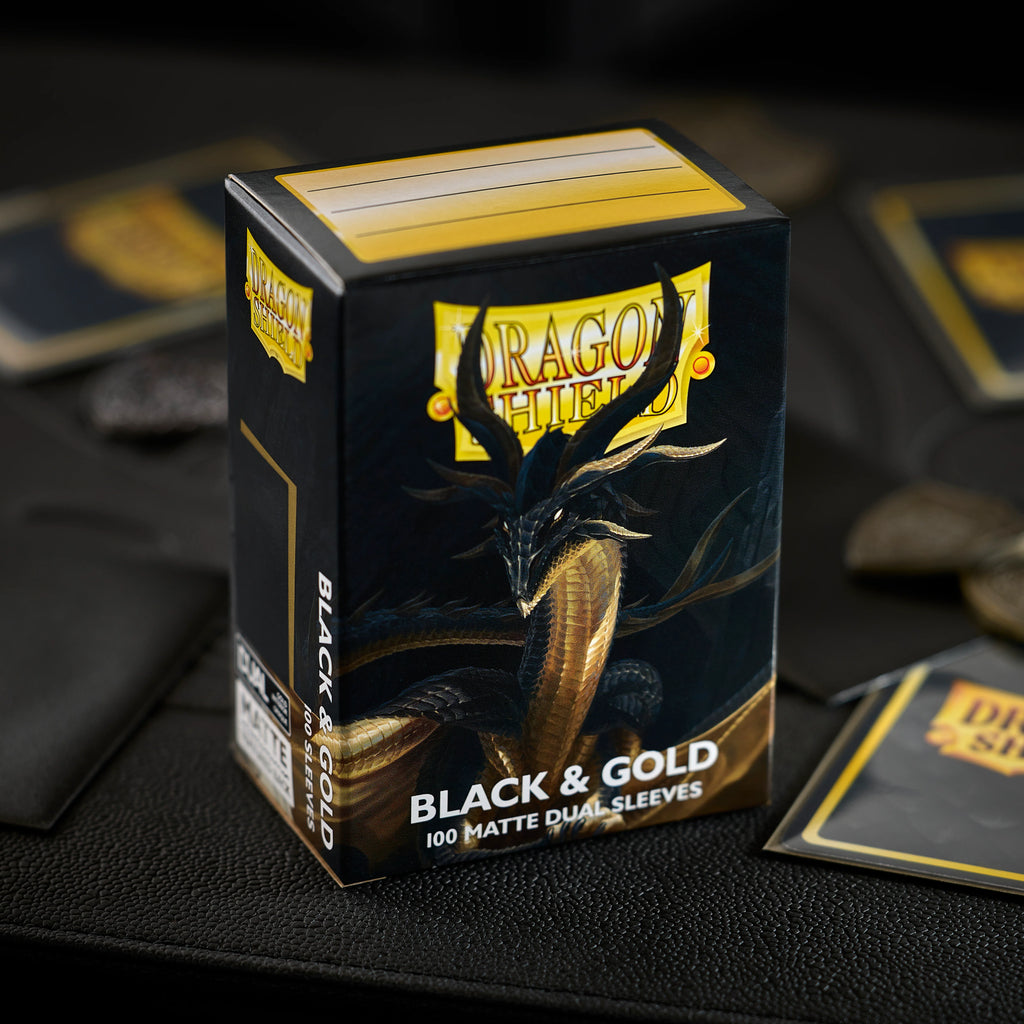 Black & Gold 100 Matte Dual Card Sleeves