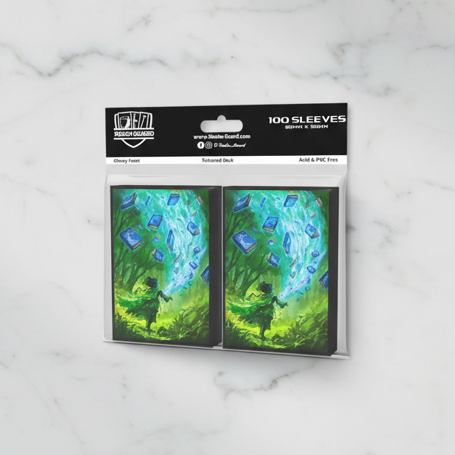 Pack of card sleeves with a fantasy design on a white background