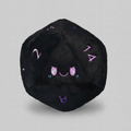 Black dice with cute face design on a white background