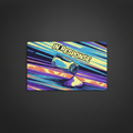 Colorful playmat with 'IN RESPONSE' text and abstract design on a white background