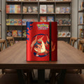 Pokémon trading card game binder with Charizard on a red background