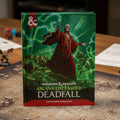 Front cover of the Dungeons & Dragons Arcana Unleashed Deadfall adventure expansion, showing a skeletal figure in a red robe casting magic with glowing green energy, with the Dungeons & Dragons logo in the top-left corner.