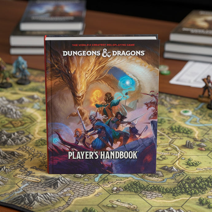 Dungeons & Dragons Player's Handbook with dragon and characters on the cover