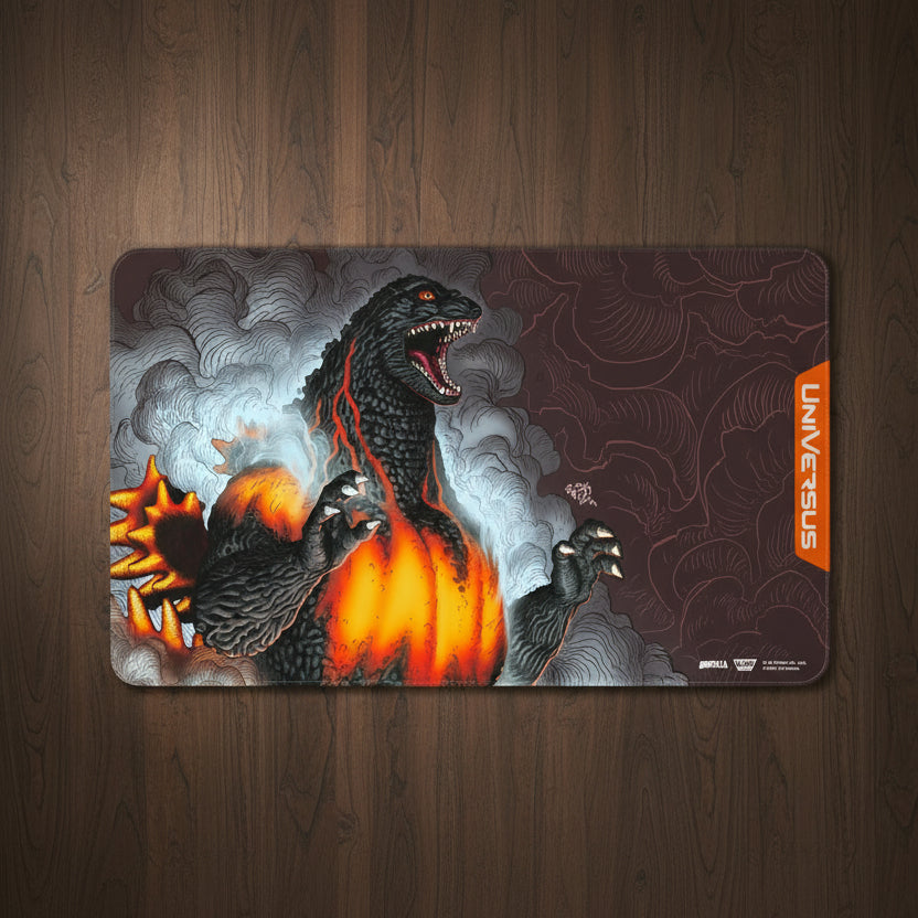 Gaming mouse pad with Godzilla design and Universus branding