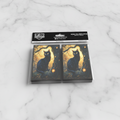 Pack of card sleeves with black cat design on a white background