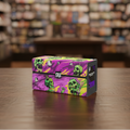 Colorful box with graphic design on a white background