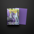Dragon Shield card sleeves packaging with a purple dragon design on a black background