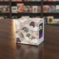 Magnetic card holder with cat pattern on a white background