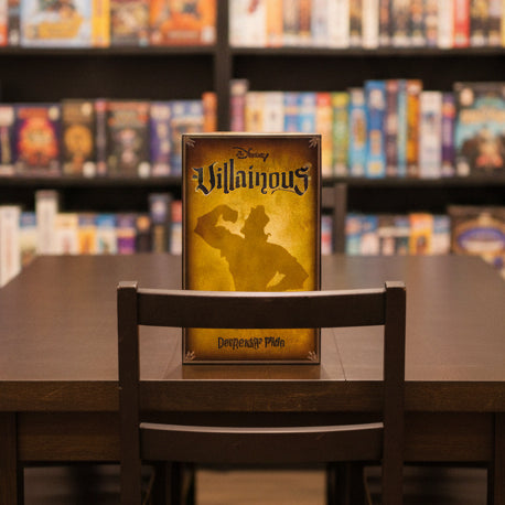 Promotional poster for 'Villainous' featuring a silhouette of a character with text overlay.