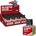 Display box and bottle of Army Painter Plastic Glue Extra Thin Cement on a white background
