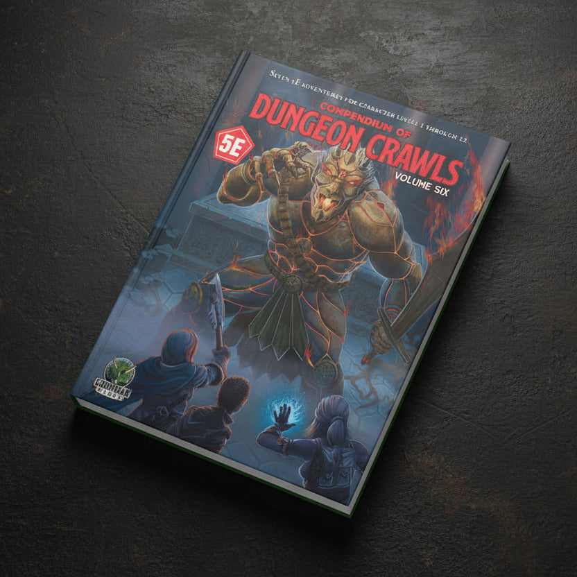 Dungeon Crawls book with a fantasy illustration on the cover